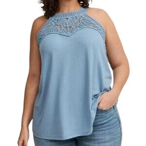 TORRID Goddess Neck Crochet Swing Tank NWT Size 1X‎